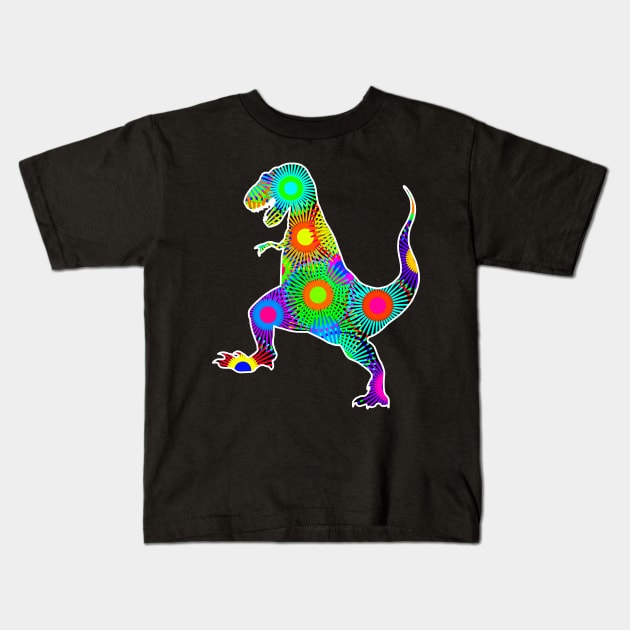 T. Rex Fireworks Kids T-Shirt by Shrenk